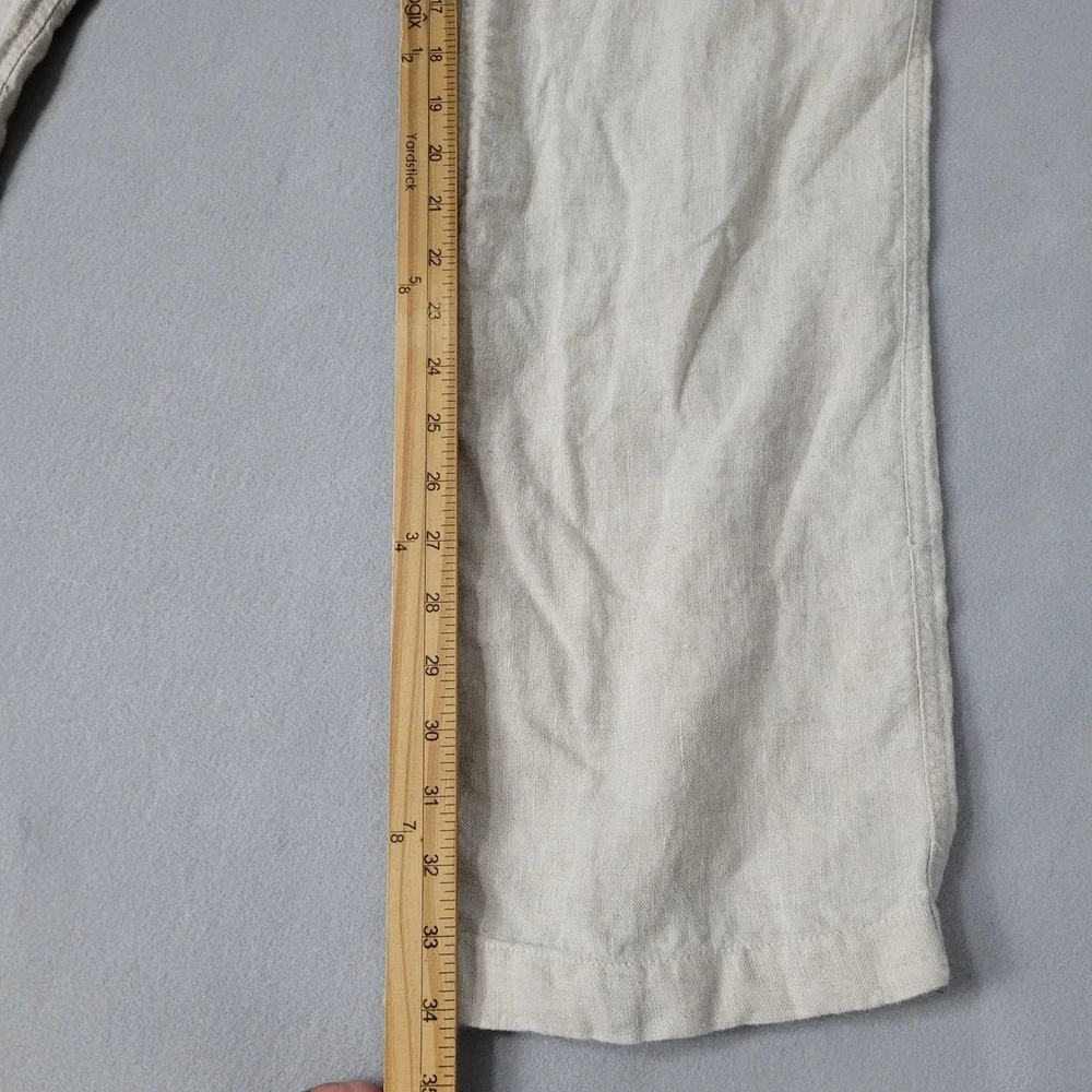 Caribbean Linen Cargo Pants Mens 38x36 Tan Beige Beach Casual Travel Comfort